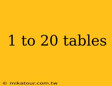 1 to 20 tables