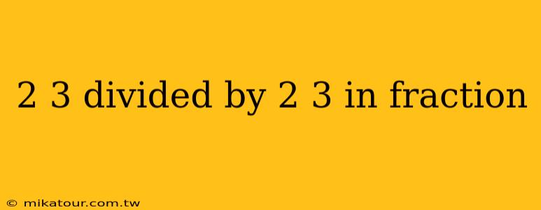 2 3 divided by 2 3 in fraction