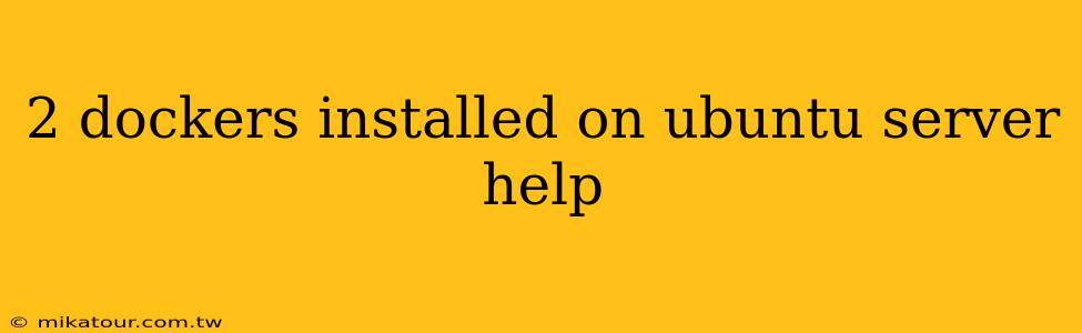 2 dockers installed on ubuntu server help