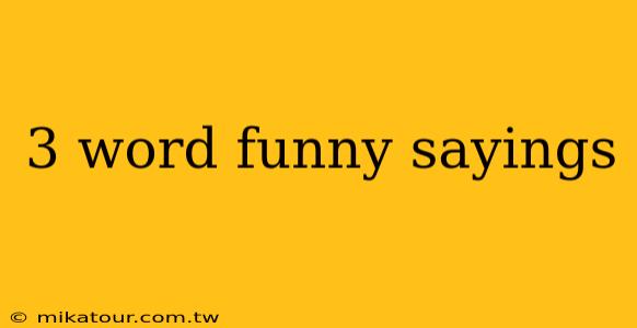 3 word funny sayings