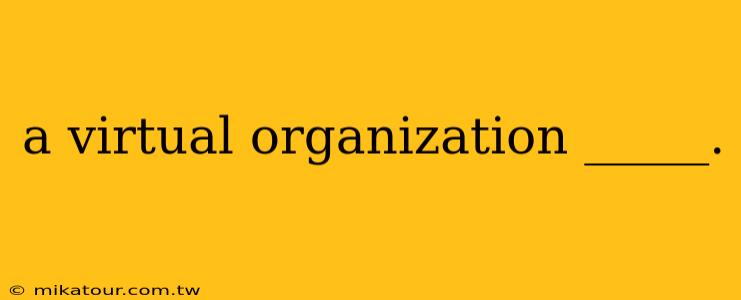 a virtual organization _____.