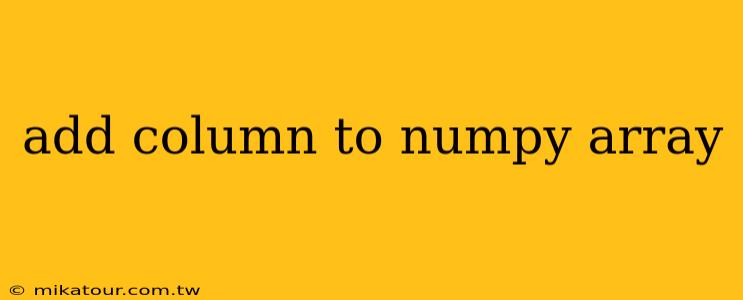 add column to numpy array