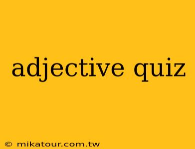 adjective quiz