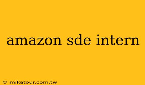 amazon sde intern