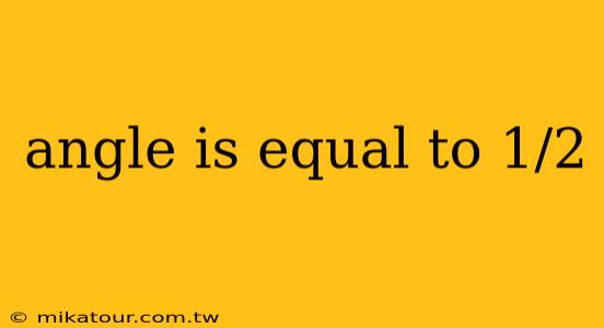 angle is equal to 1/2