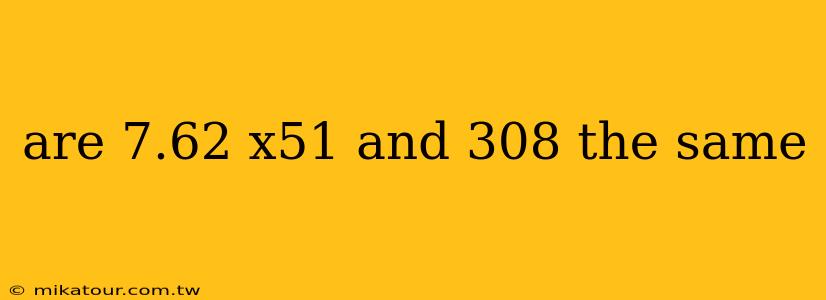 are 7.62 x51 and 308 the same