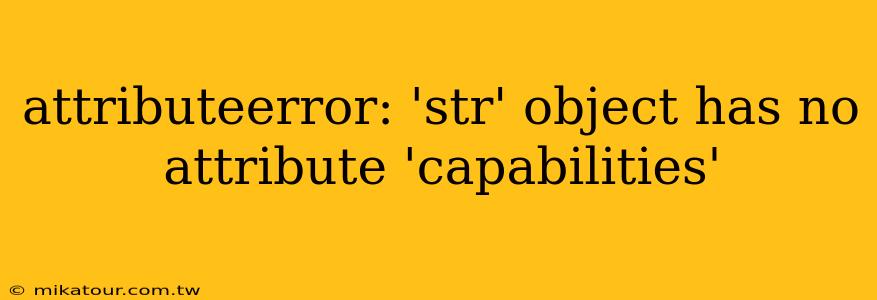 attributeerror: 'str' object has no attribute 'capabilities'