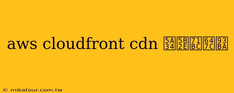 aws cloudfront cdn 娴嬮熼摼鎺