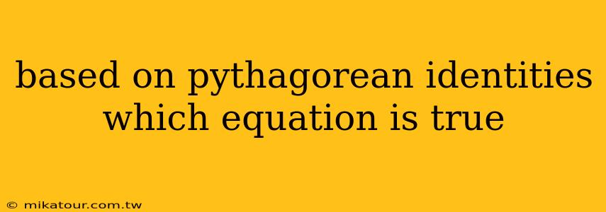 based on pythagorean identities which equation is true