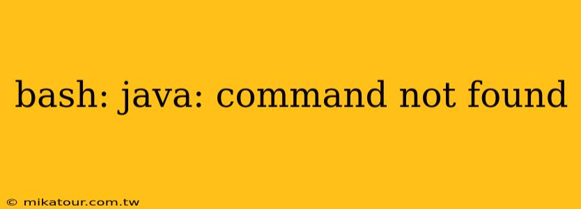 bash: java: command not found