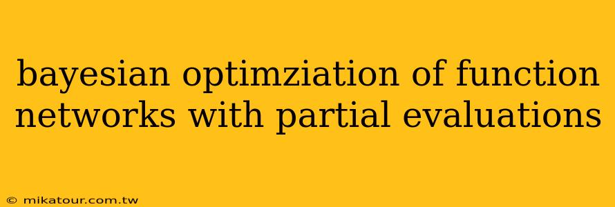 bayesian optimziation of function networks with partial evaluations