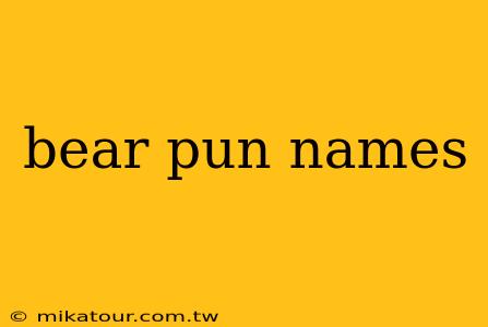 bear pun names