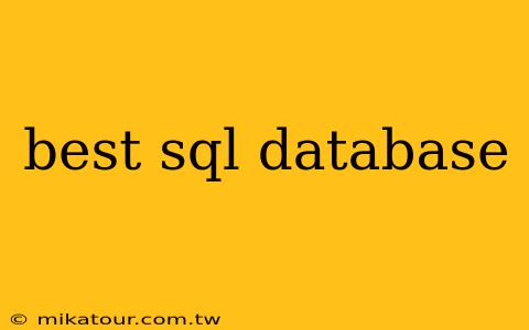 best sql database