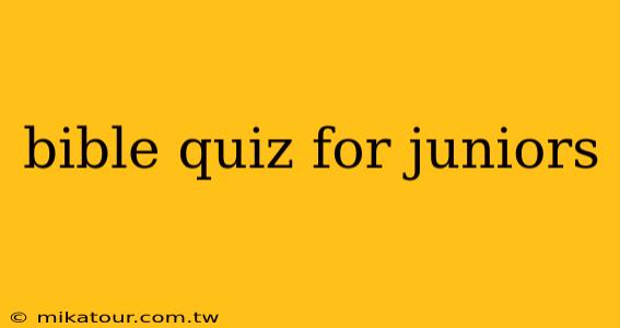 bible quiz for juniors