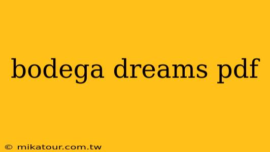 bodega dreams pdf