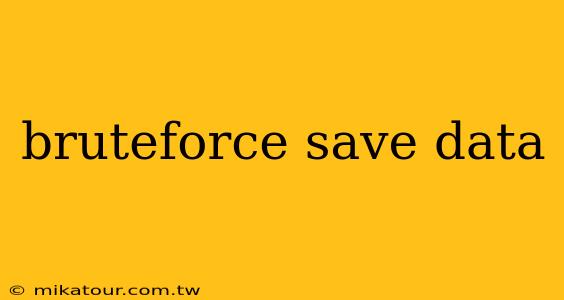 bruteforce save data