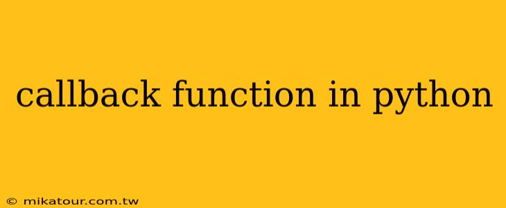 callback function in python