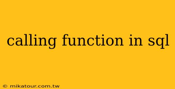 calling function in sql