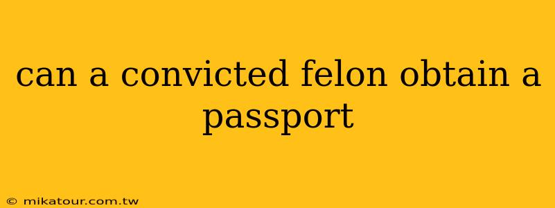 can a convicted felon obtain a passport