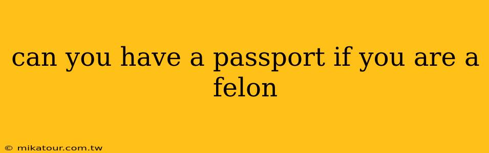 can you have a passport if you are a felon