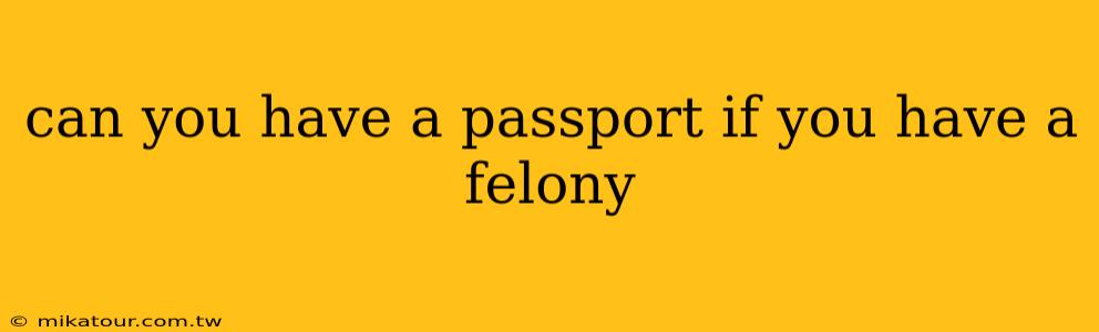 can you have a passport if you have a felony