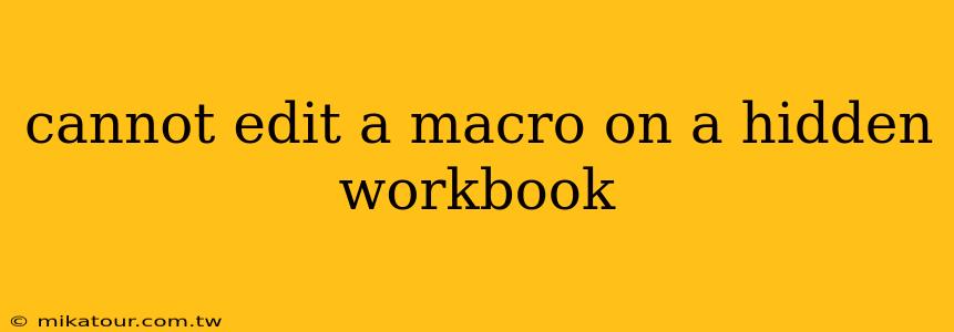 cannot edit a macro on a hidden workbook