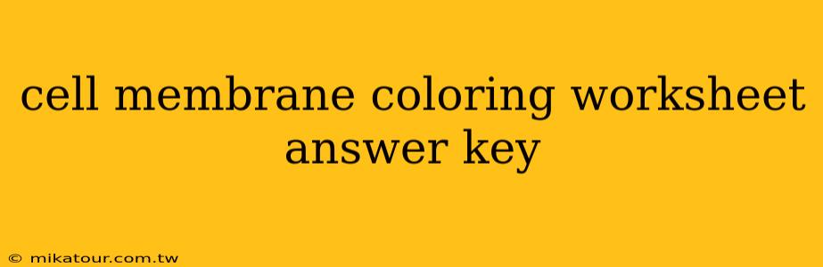 cell membrane coloring worksheet answer key