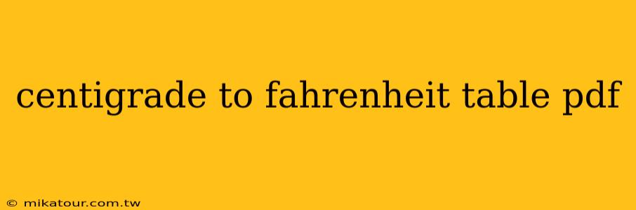 centigrade to fahrenheit table pdf