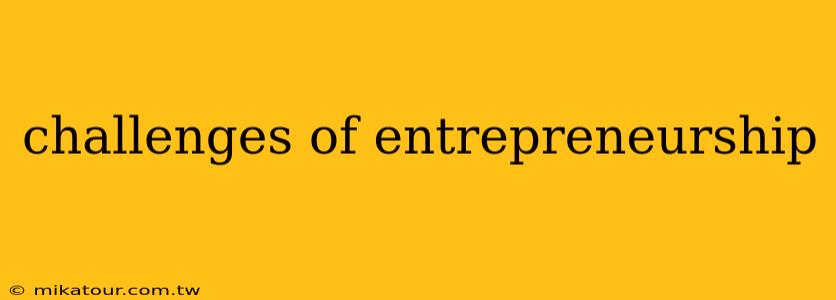 challenges of entrepreneurship