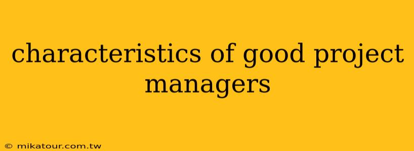 characteristics of good project managers