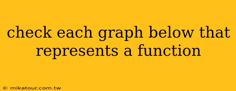 check each graph below that represents a function