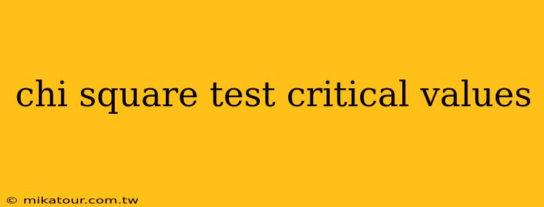 chi square test critical values