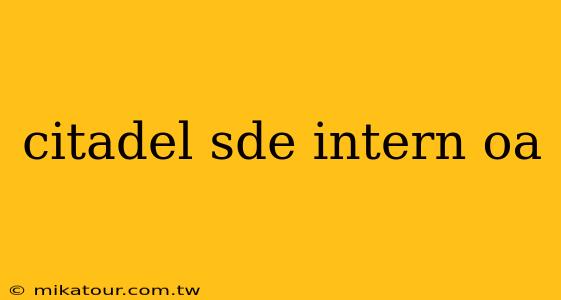 citadel sde intern oa