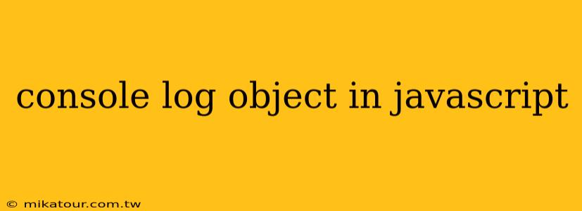 console log object in javascript