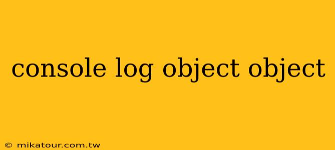 console log object object