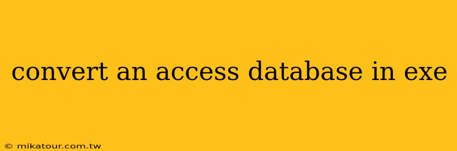 convert an access database in exe