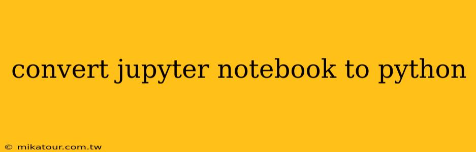 convert jupyter notebook to python