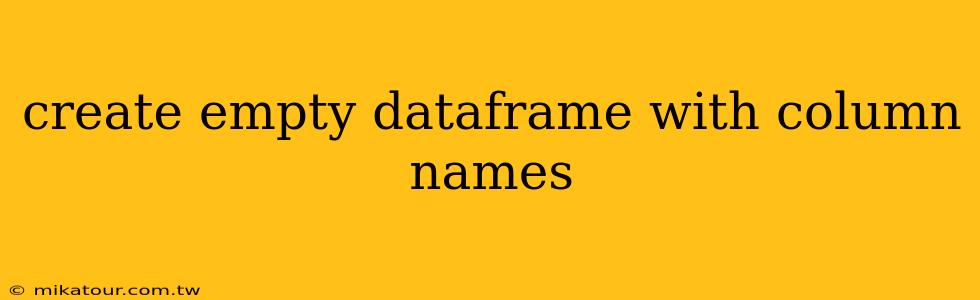 create empty dataframe with column names