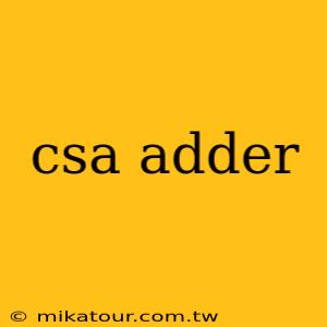 csa adder