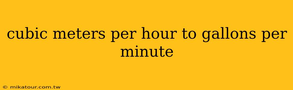 cubic meters per hour to gallons per minute