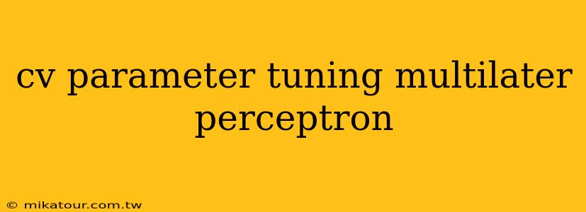 cv parameter tuning multilater perceptron