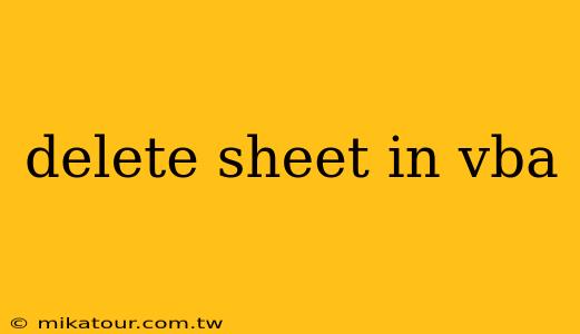 delete sheet in vba