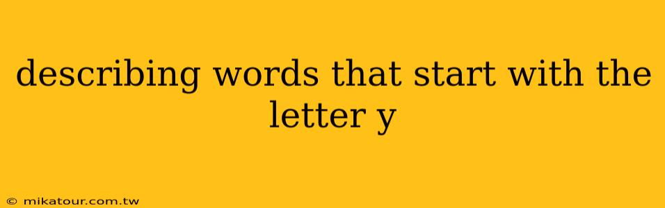 describing words that start with the letter y