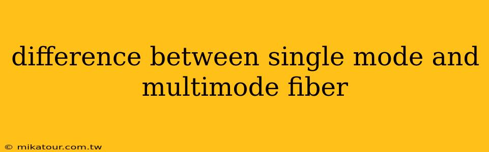 difference between single mode and multimode fiber