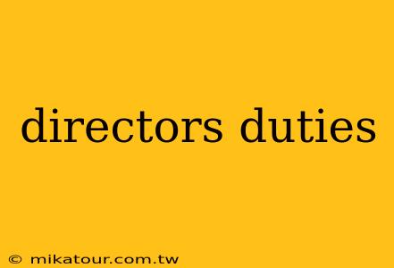 directors duties