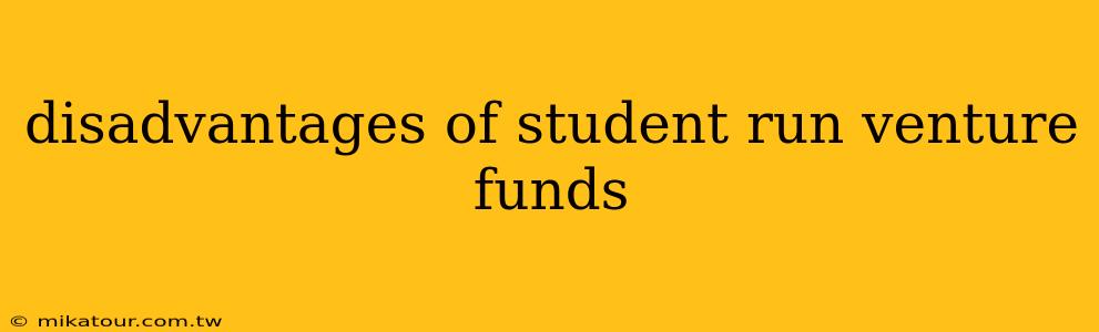 disadvantages of student run venture funds