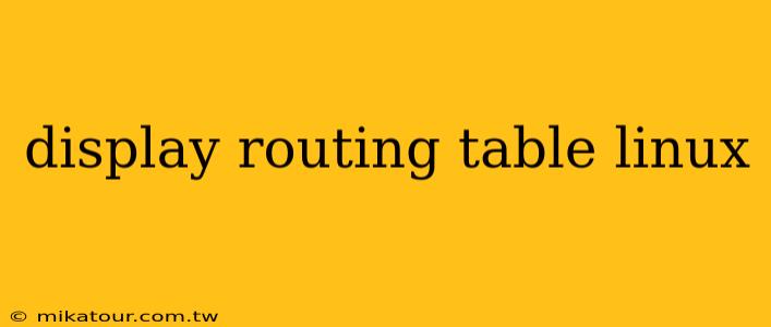 display routing table linux