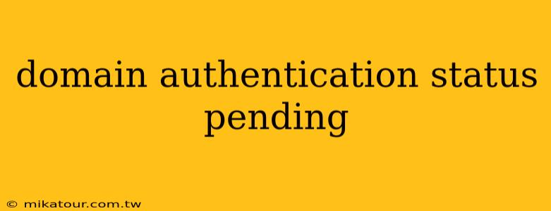 domain authentication status pending