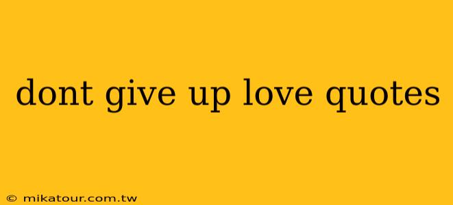 dont give up love quotes