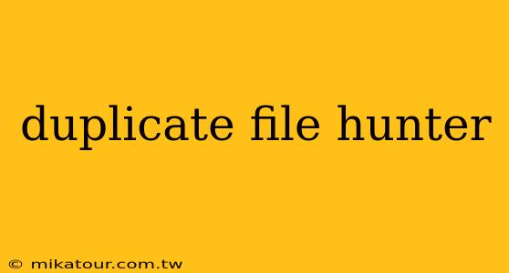 duplicate file hunter